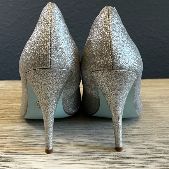 Betsey Johnson Silver Glitter Heels - Picture 6 of 9